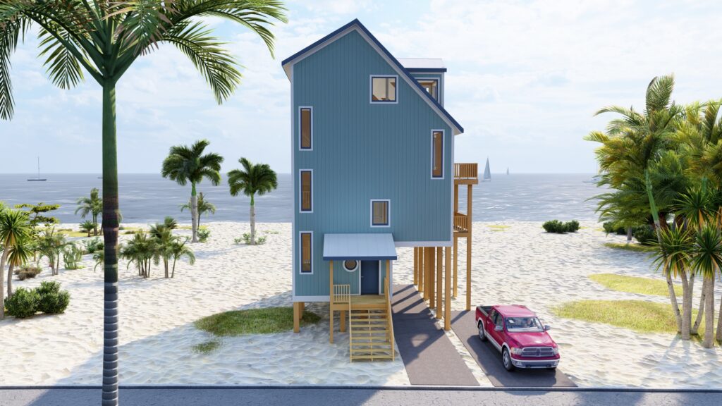 Modern beach house by the shore